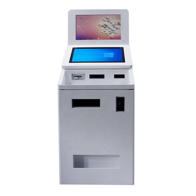 Lector de tarjetas dual del escáner del tamaño de pantalla QR Cash y máquina de dispensación del quiosco del cajero automático del pago del servicio del uno mismo de la moneda