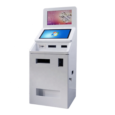 Lector de tarjetas dual del escáner del tamaño de pantalla QR Cash y máquina de dispensación del quiosco del cajero automático del pago del servicio del uno mismo de la moneda