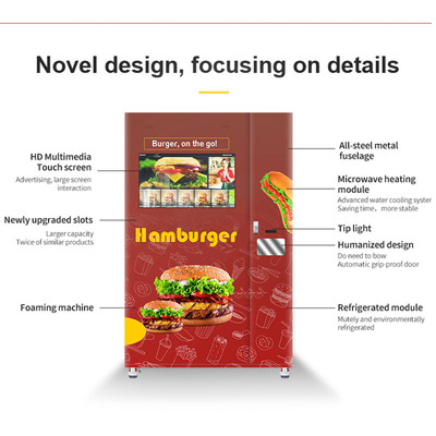 24 horas 32" quiosco de la máquina expendedora de la pantalla táctil para la comida caliente de la hamburguesa