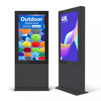 Prenda impermeable permanente del piso quiosco de la pantalla táctil de 55 pulgadas para la publicidad