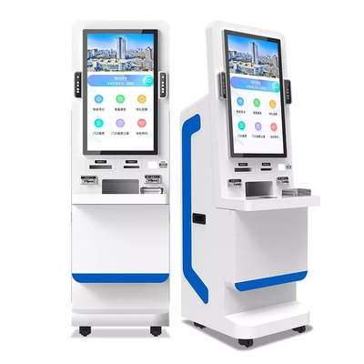 Terminal de reconocimiento facial de asistencia de quiosco de pago de autoservicio de pantalla de 32 "con sistema de medición de temperatura