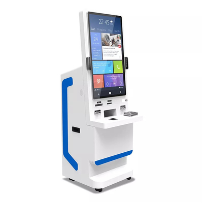 Terminal de reconocimiento facial de asistencia de quiosco de pago de autoservicio de pantalla de 32 "con sistema de medición de temperatura