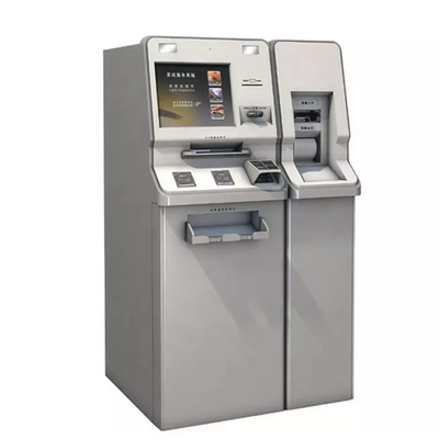Quiosco de la venta al por menor del cajero automático del restaurante con el cajero automático del banco