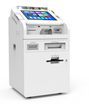 Ángulo de pantalla táctil de 19 pulgadas Ajustable equipo de servicio bancario blanco compacto STM Smart Teller Machine