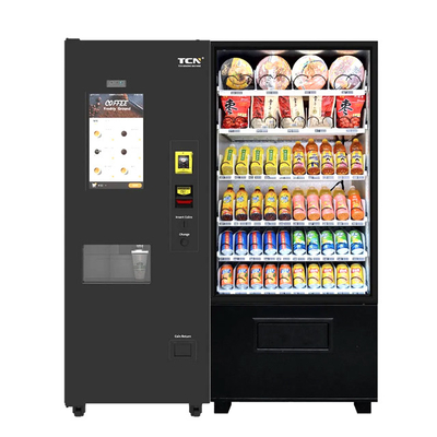Máquina expendedora de café o té caliente o helada al aire libre con pantalla inteligente de 20 pulgadas