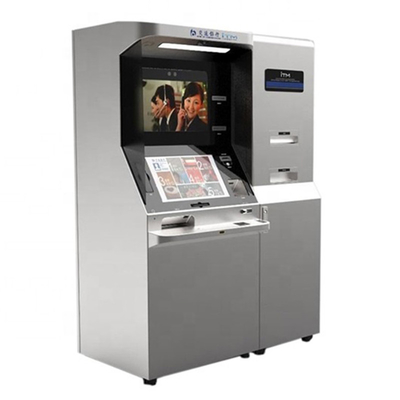 La máquina dual de la caja de la atmósfera del quiosco del depósito en efectivo de la pantalla para el depósito del dinero se retira