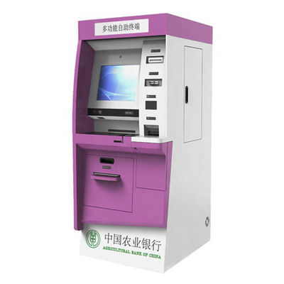 Quiosco de la máquina de caja de banco del efectivo del cajero automático con el lector de tarjetas And Dispenser