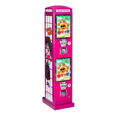 Forma de la cabina de teléfono del quiosco de la máquina expendedora del juego de la diversión