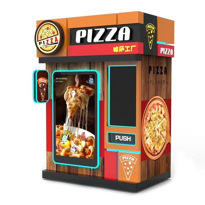 Pizza de la máquina del quiosco de la pantalla táctil del servicio del uno mismo que cocina la máquina expendedora elegante automática de la comida caliente