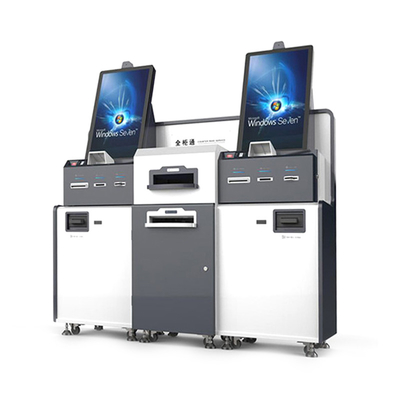 Sistema de la posición de Bill Payment Supermarket Cashier Kiosk con la pantalla táctil doble